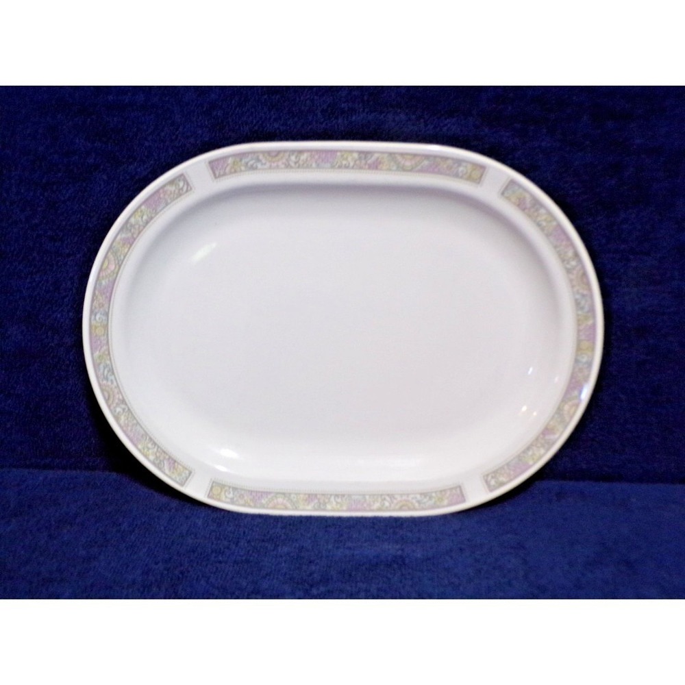 Centura by Corning 1970's "Shangri La" Serving Platter w/Pastel Colors Rim